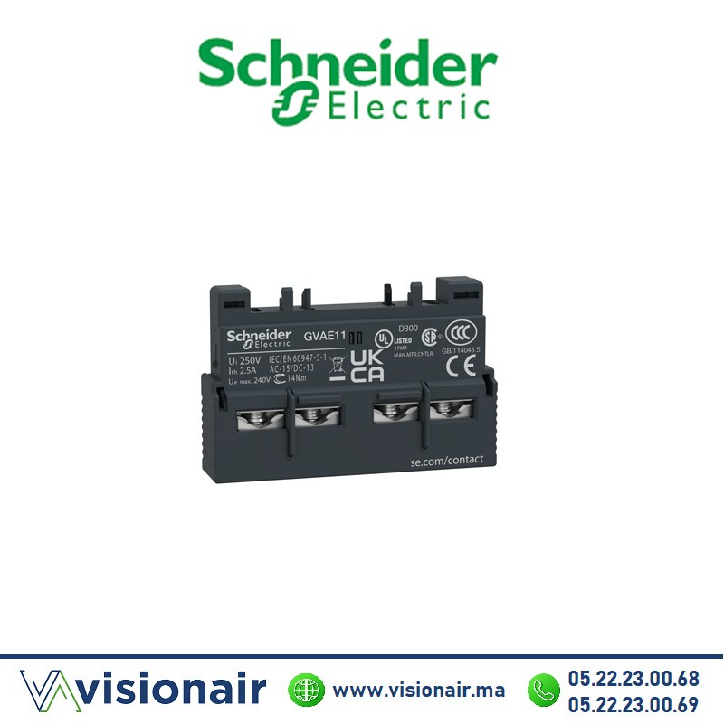 [GVAE11] Contacts auxiliaire SCHNEIDER Frontal disjoncteur moteur GVAE11