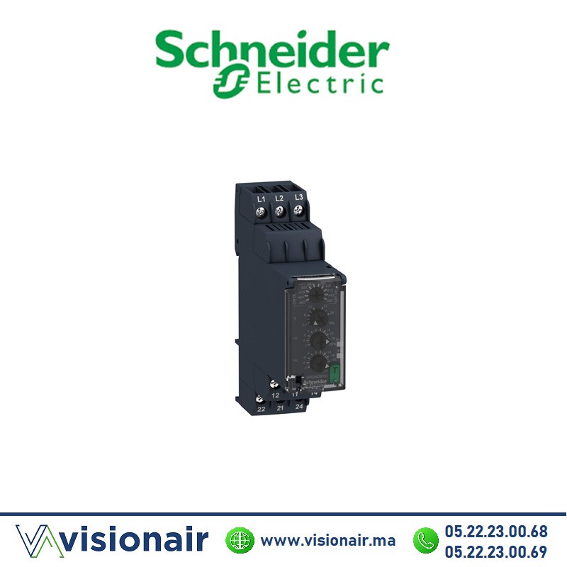 [RM22TR33] Relais de contrôle de phases SCHNEIDER 2OF -380 À 480 VAC RM22TR33