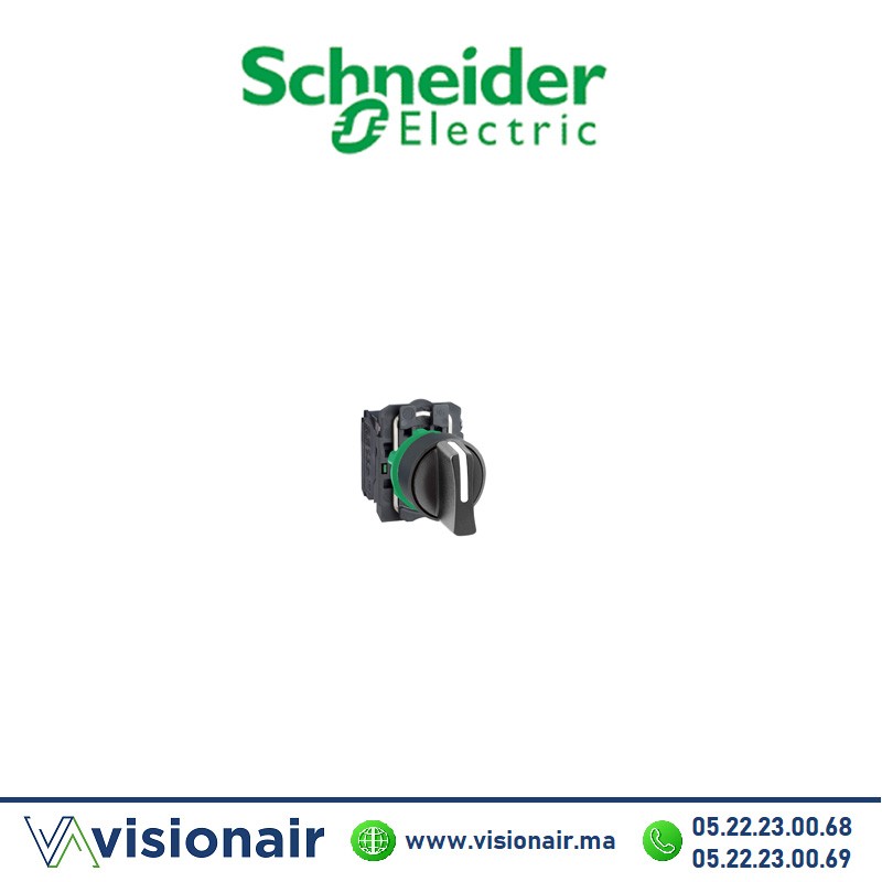 [XB5AD33] Bouton tournant Schneider noir à manette 3 position XB5AD33