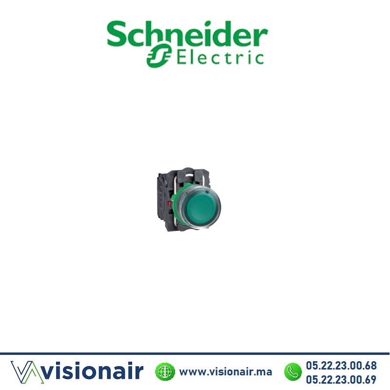 [XB5AW3365] Bouton poussoir Schneider luminaux Vert NO XB5AW3365