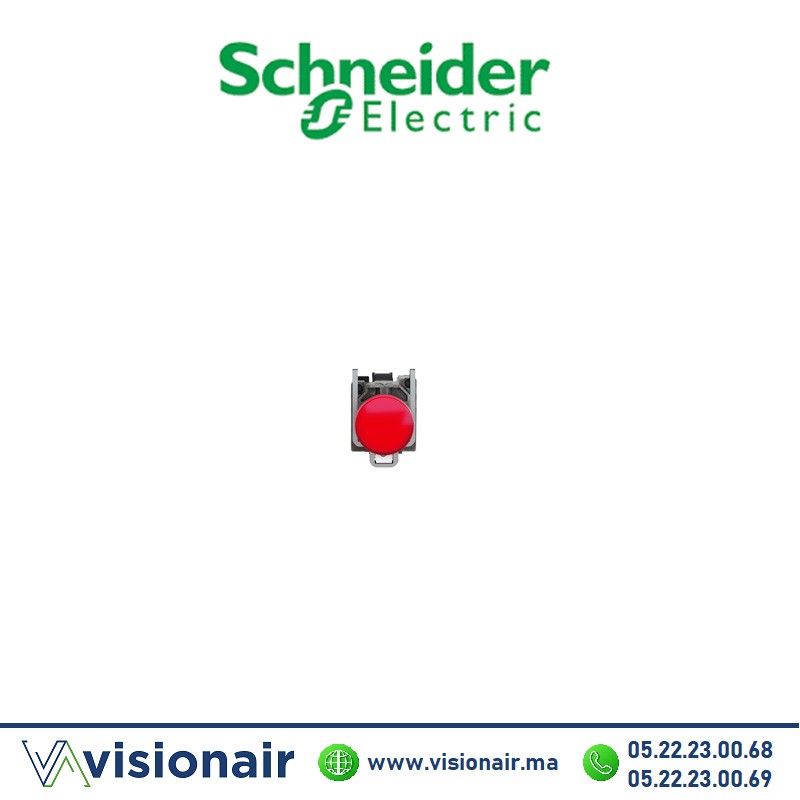 [XB4BVB4] Voyant rond Schneider rouge LED intégrée 24V cosses métallique XB4BVB4