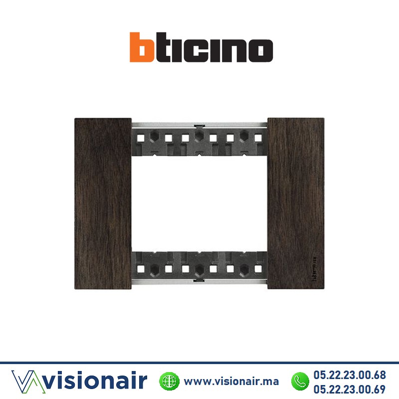 [BTKA4803LG] Plaque BTICINO Living Now 3 modules Noyer BTKA4803LG