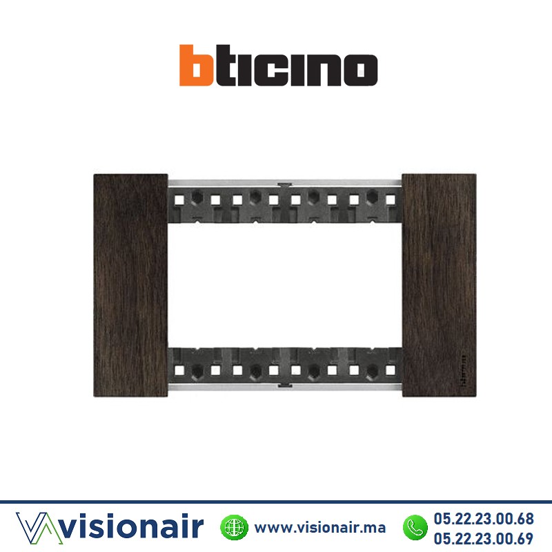 [BTKA4804LG] Plaque BTICINO Living Now 4 modules Noyer BTKA4804LG