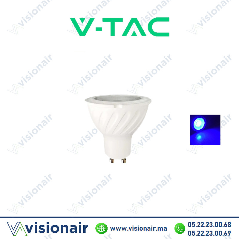 [VT19005SKU97757] Lampe LED GU10 V-TAC 5W Bleu SKU97757