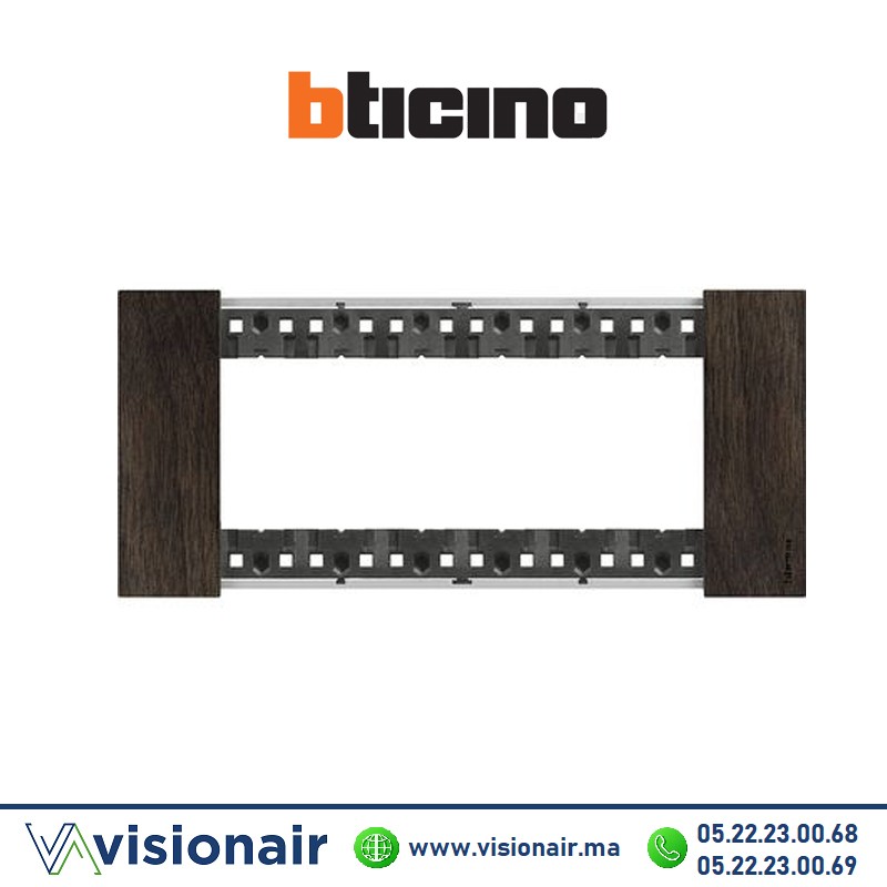 [BTKA4806LG] Plaque BTICINO Living Now 6 modules Noyer BTKA4806LG