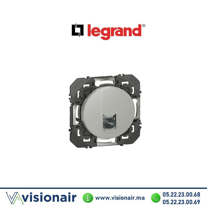 [600476] Prise blindée RJ45 catégorie 6 FTP finition alu LEGRAND Dooxie alu 600476