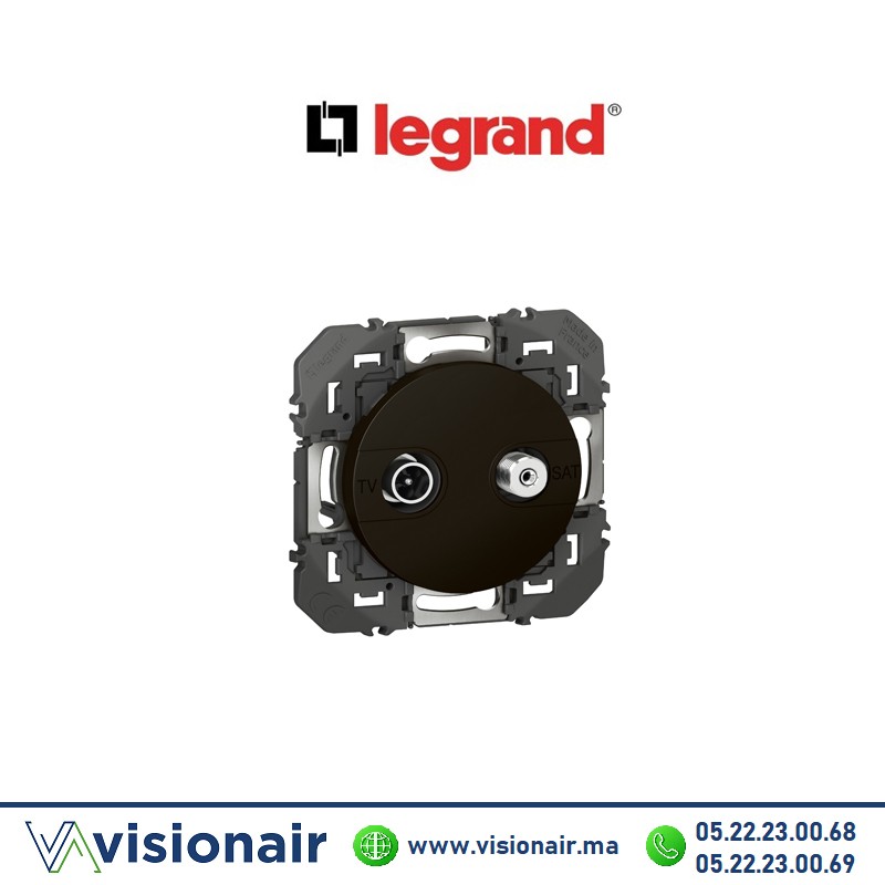 [LEG600556] Prise TV-SAT Legrand Dooxie étoile blindée Noir mat 600556