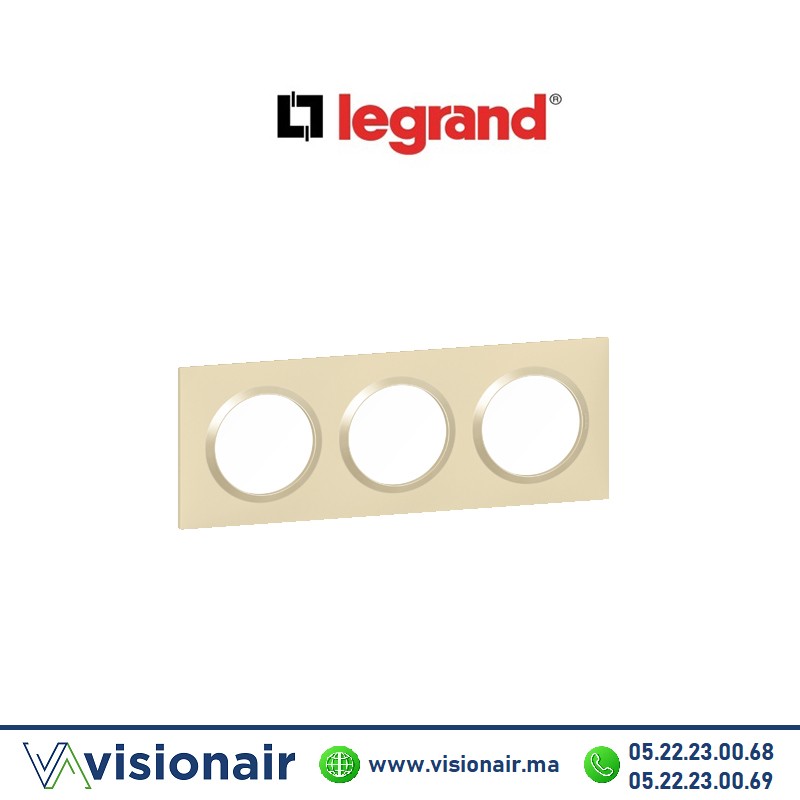 [6 008 13] Plaque carrée 3 postes Legrand Dooxie dune 6 008 13