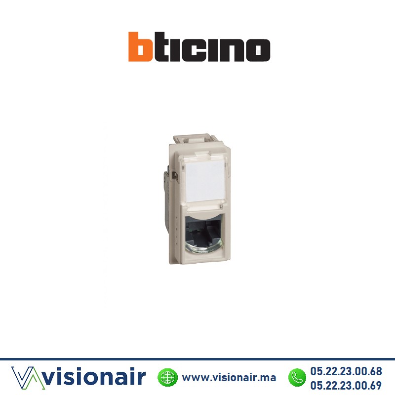 [BTKM4279C6F] Prise RJ45 CAT6 FTP 1M avec enjoliveur Bticino Living Now sable BTKM4279C6F
