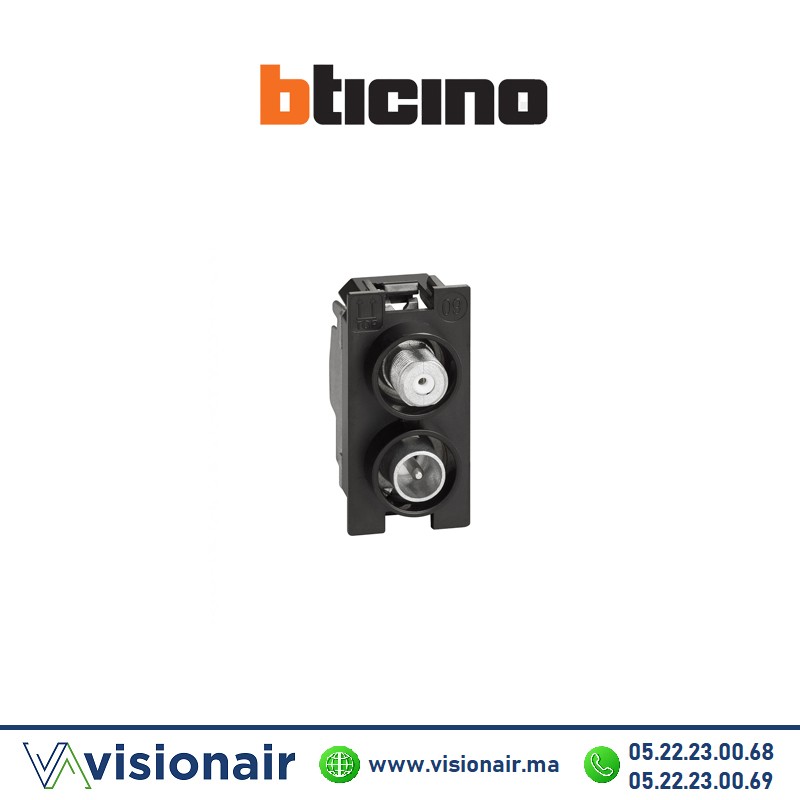 [BTK4214D] Prise TV-SAT 1M BTICINO Living Now noir BTK4214D