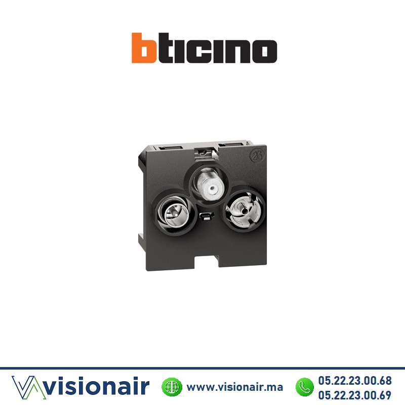 [BTK4210M2D] Prise TV-R-SAT 2M BTICINO Living Now noir  BTK4210M2D