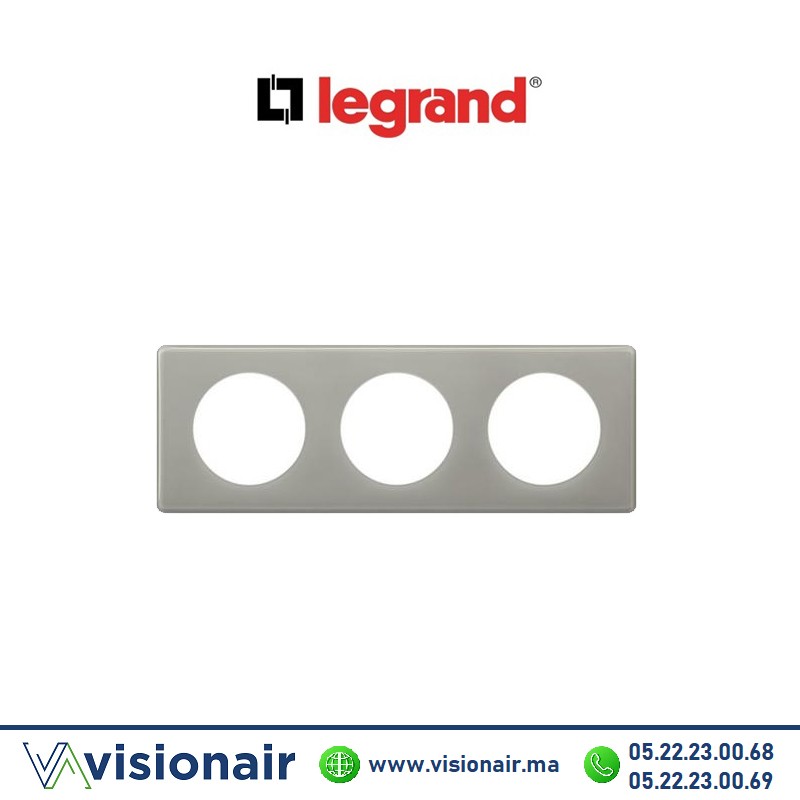 [066603] Plaque Laqué Gris perle Legrand Céliane 3P 066603