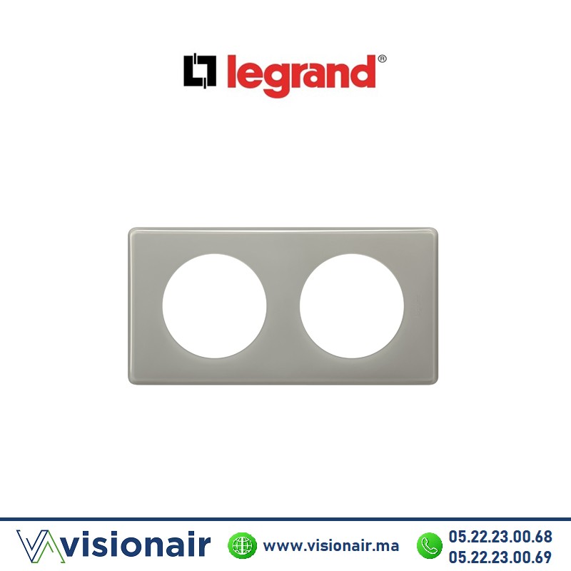 [LEG066602] Plaque Laqué Gris perle Legrand Céliane 2P 066602