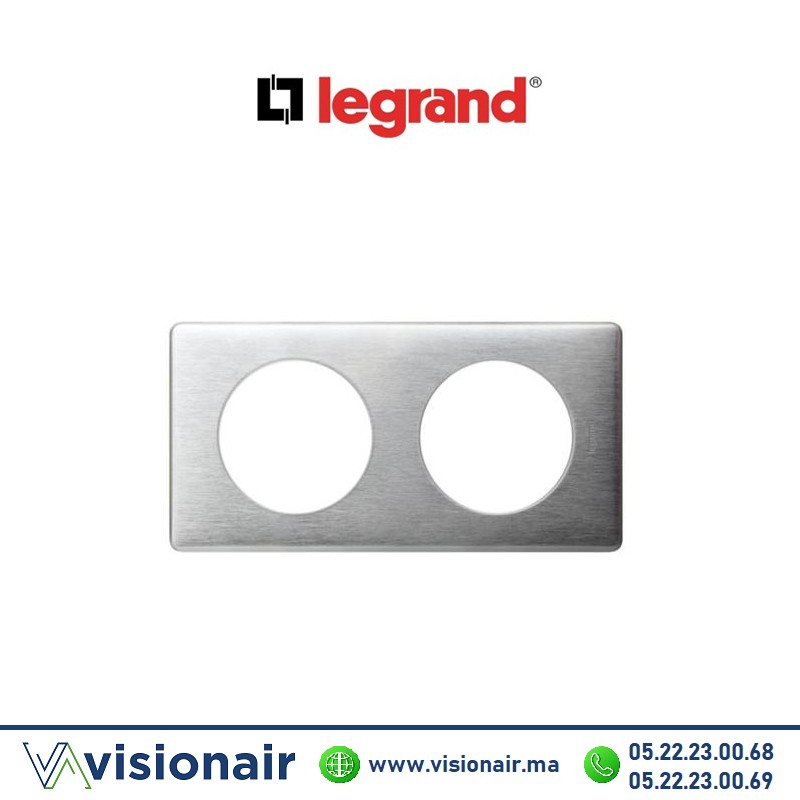 [068922] Plaque  métal aluminium Legrand Céliane 2P 068922