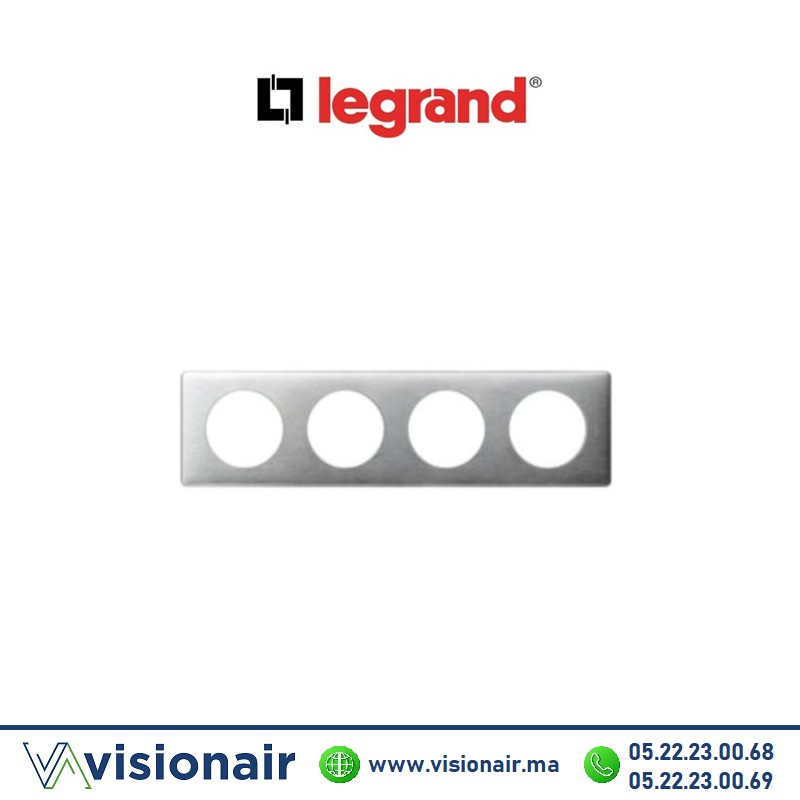 [068924] Plaque métal aluminium Legrand Céliane 4P 068924