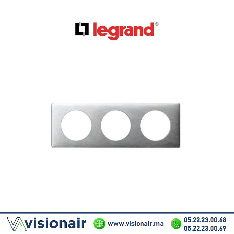 [068923] Plaque métal aluminium Legrand Céliane 3P 068923