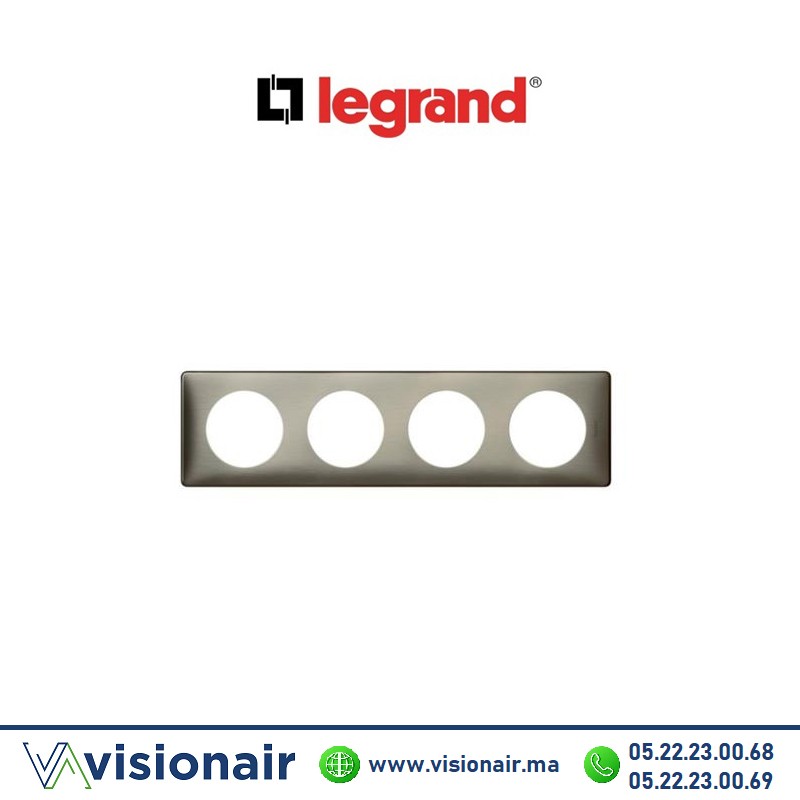 [068974] Plaque métal tungstène Legrand Céliane 4P 068974