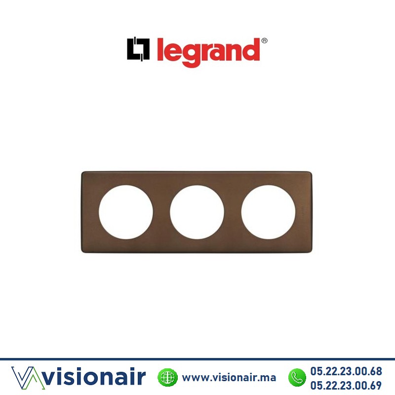 [066793] Plaque alu chocolat Legrand Céliane 3P 066793