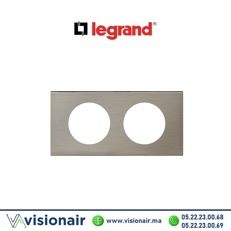[069102] Plaque Inox brossé Legrand Céliane 2P 069102