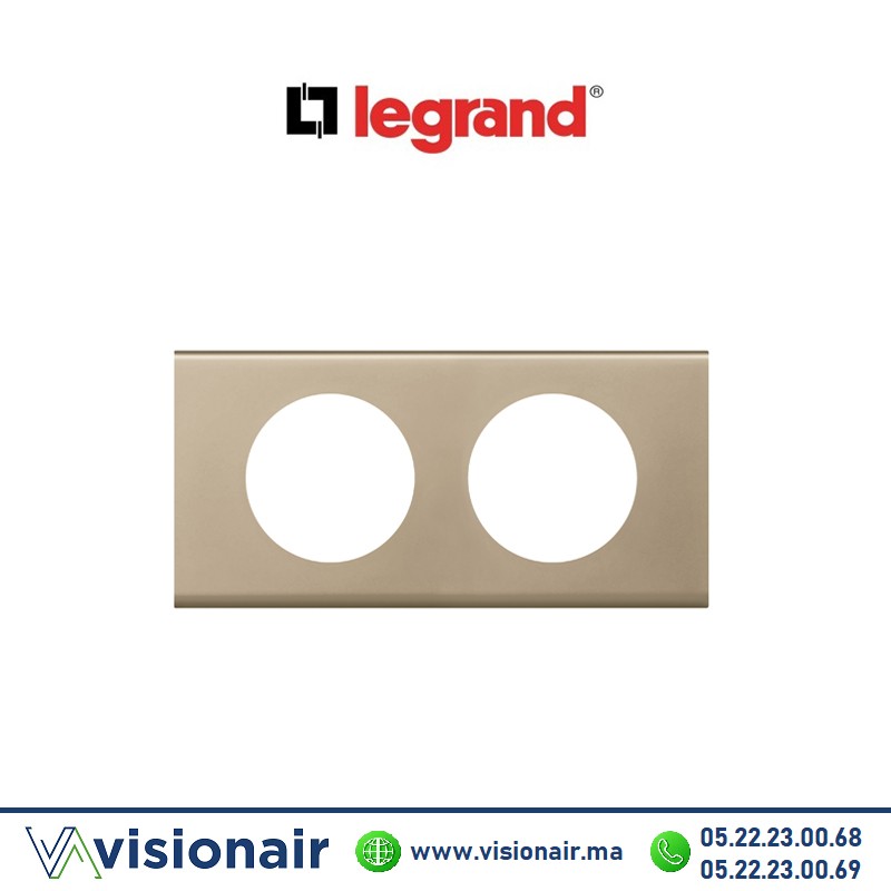 [LEG069112] Plaque Nickel velours Legrand Céliane 2P 069112
