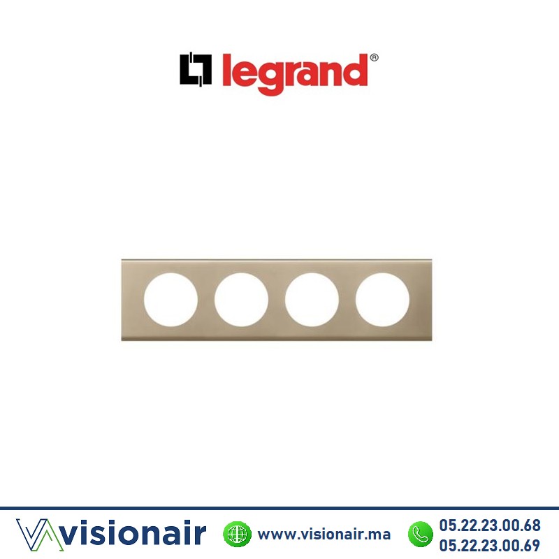 [LEG069114] Plaque Nickel velours Legrand Céliane 4P 069114