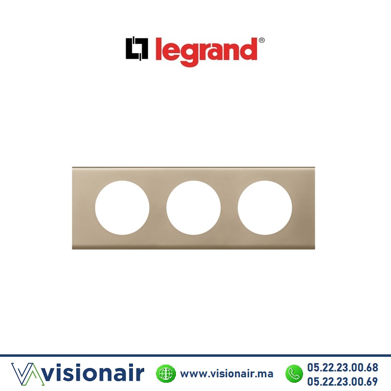 [LEG069113] Plaque Nickel velours Legrand Céliane 3P 069113
