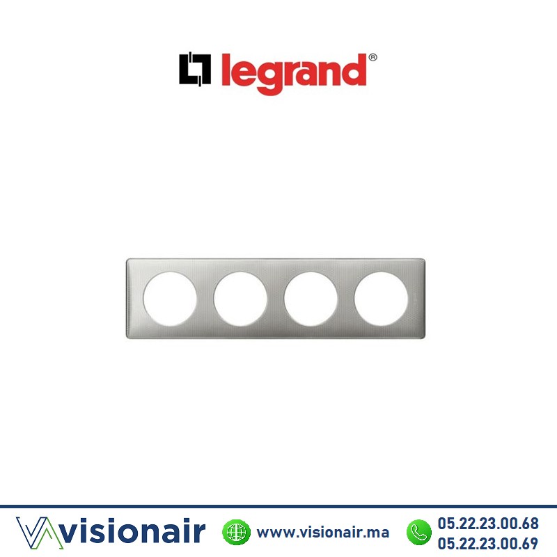 [068724] Plaque Métal Alu Snake Legrand Céliane 4P 068724