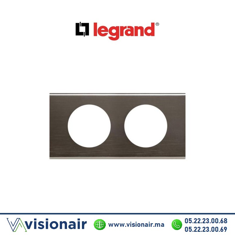 [069032] Plaque Matières Black Nickel Legrand Céliane 2P 069032