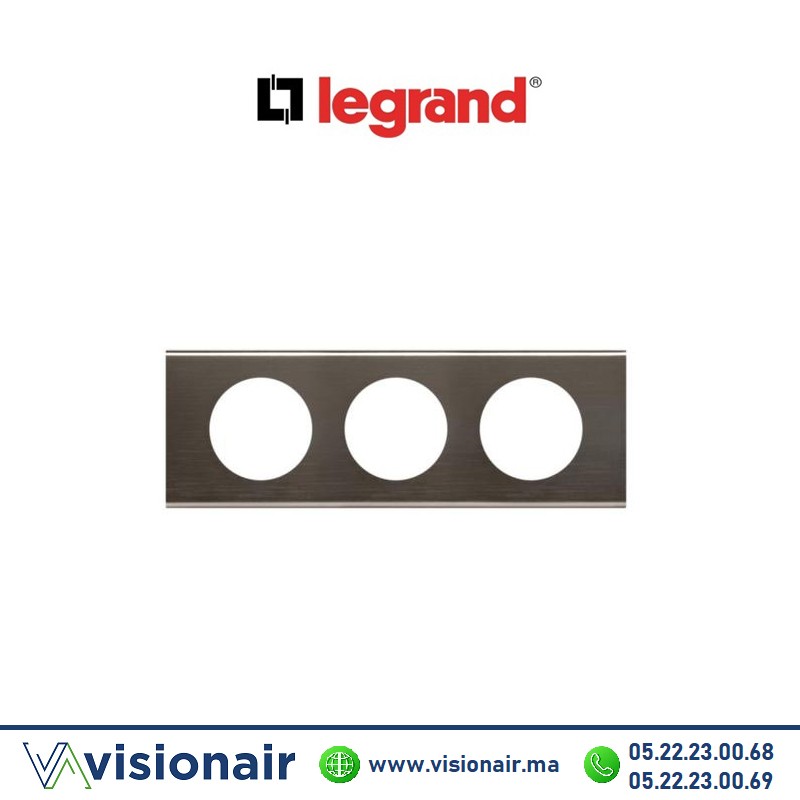 [069033] Plaque Matières Black Nickel Legrand Céliane 3P 069033