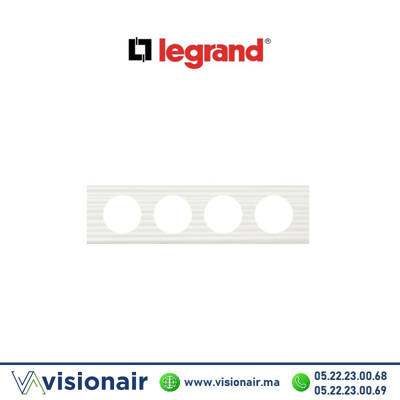 [069014] Plaque Matières Corian® Cannelé Legrand Céliane 4P 069014