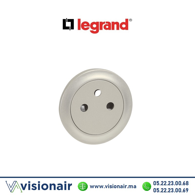 [068411] Enjoliveur Prise 2P+T Titane Legrand Céliane 068411