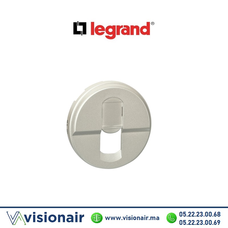 [068551] Enjoliveur Prise RJ45 Titane Legrand Céliane 068551