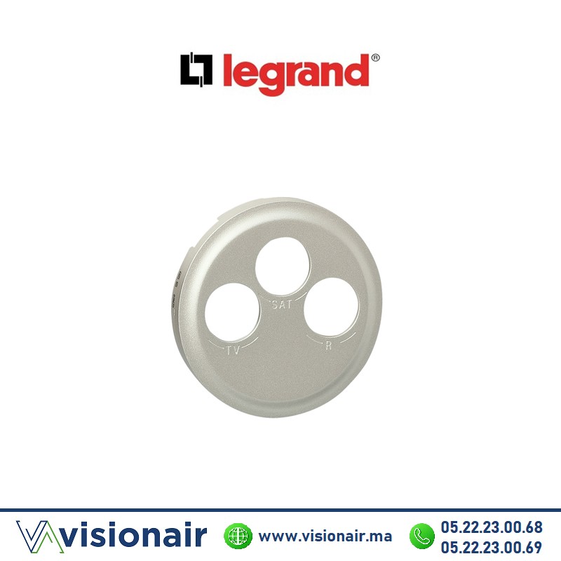 [068585] Enjoliveur Prise TV-R-SAT Titane Legrand Céliane 068585