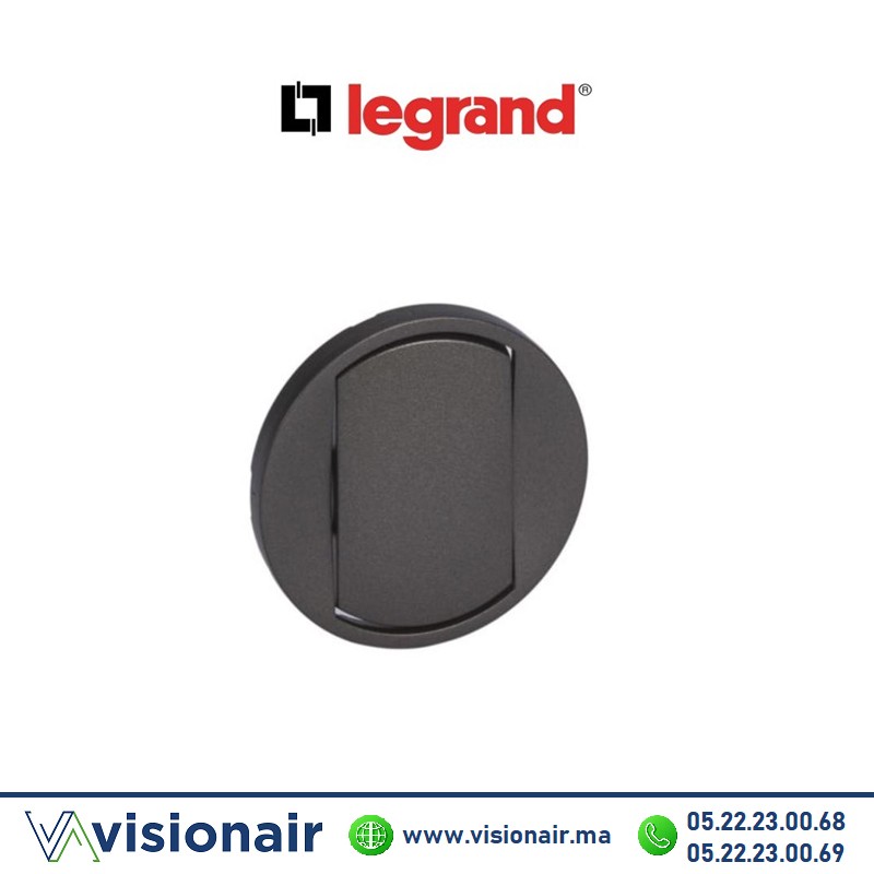 [067901] Enjoliveur interrupteur va-et-vient voyant lumineuse Graphite Legrand Céliane 067901