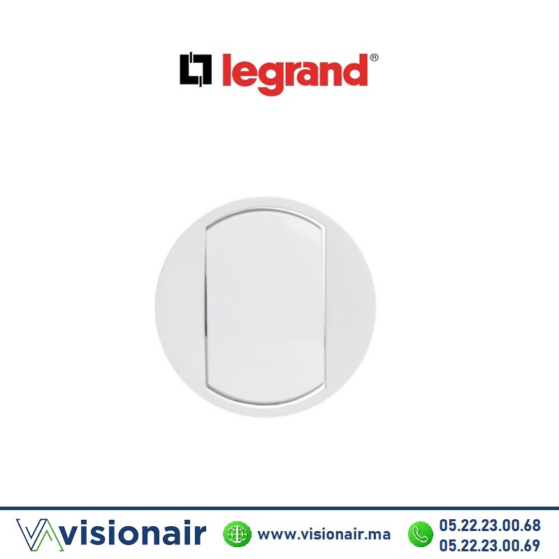 [068001] Enjoliveur double interrupteur va-et-vient blanc Legrand Céliane 068001