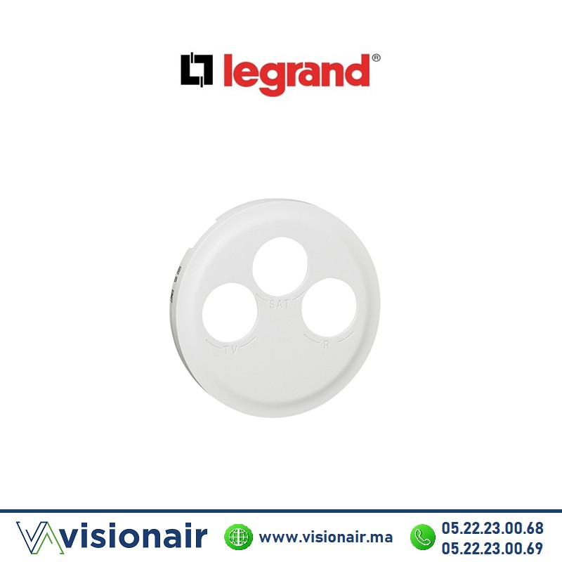 [068285] Enjoliveur Prise TV-R-SAT blanc Legrand Céliane 068285