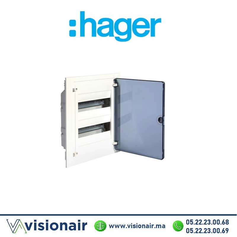 [VF212TF] Coffret encastré HAGER 24 M porte transparent