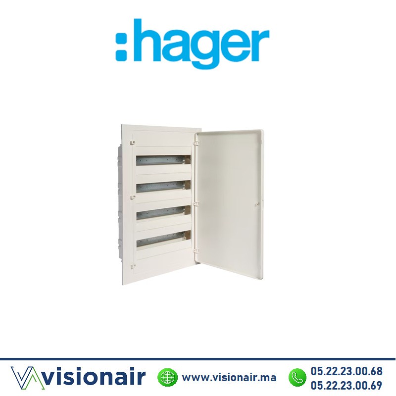 [VF418PF] Coffret encastré HAGER 72 M porte opaque