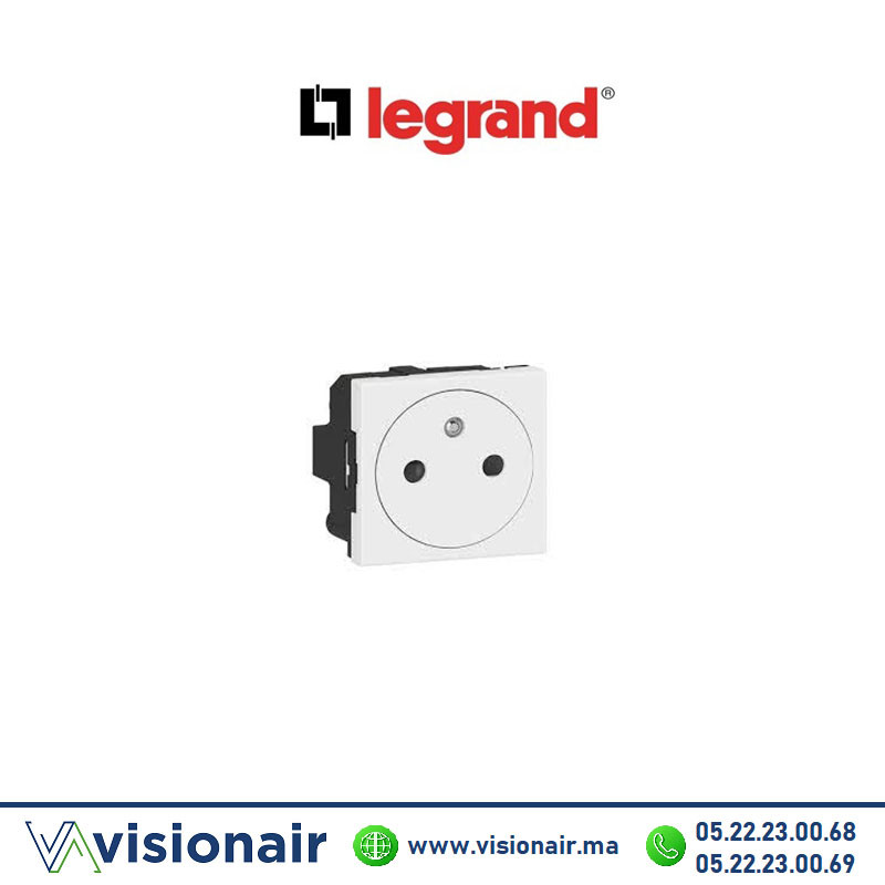 [LEG077111L] Prise 2P+T Surface Legrand Mosaic blanc 077111L