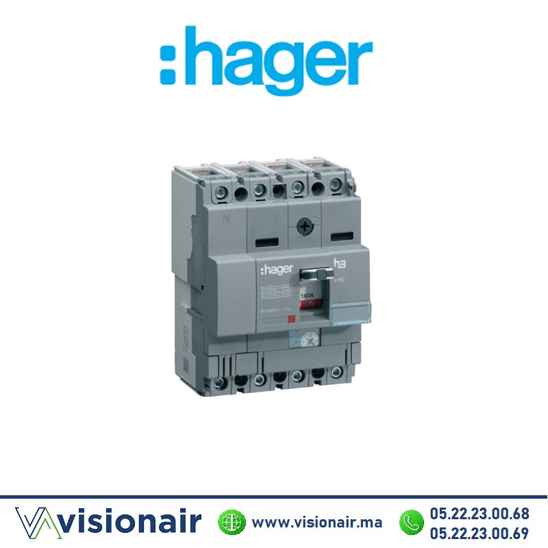 [HA064U] Disjoncteur HAGER  x160 4P 25kA 80A HA064U