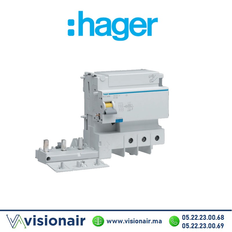 [BDC380E] Bloc différentielle Hager 3x125A 30mA BDC380E