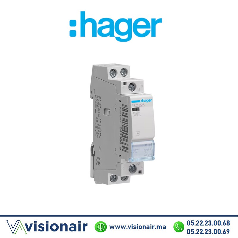 [ESC225] Contacteur modulaire HAGER 2F 230V 25A ESC225