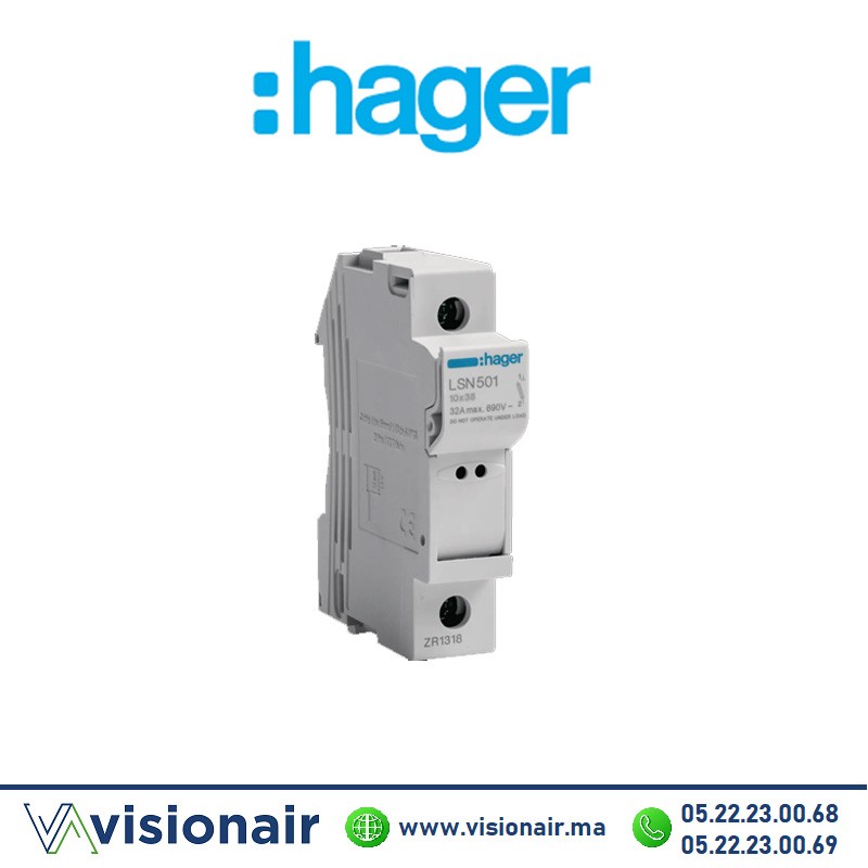 [LSN501] Coupe-circuit 1P HAGER 10x38 32A LSN501