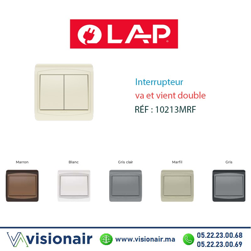 [10213MRF] Interrupteur va et vient double LAP GALAXY Marfil 10213MRF
