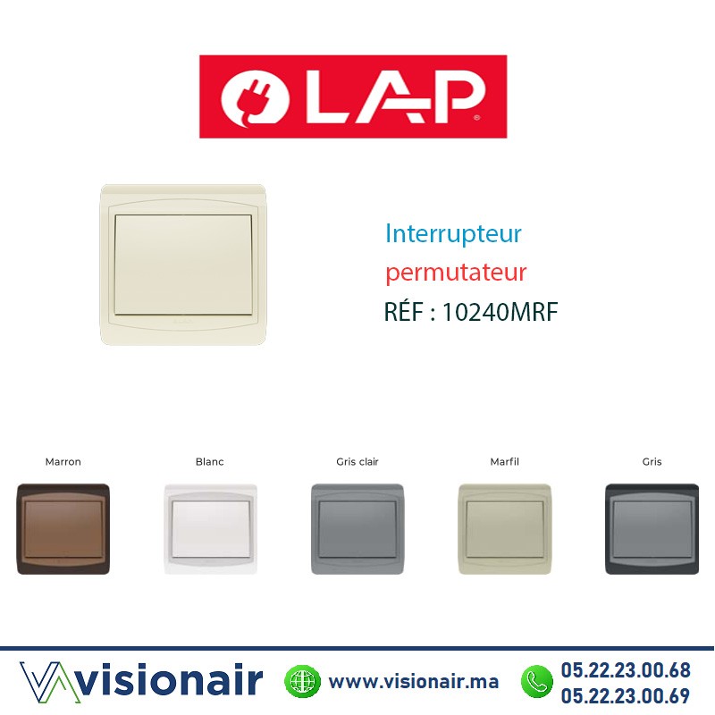 [10240MRF] Interrupteur permutateur LAP GALAXY Marfil 10240MRF
