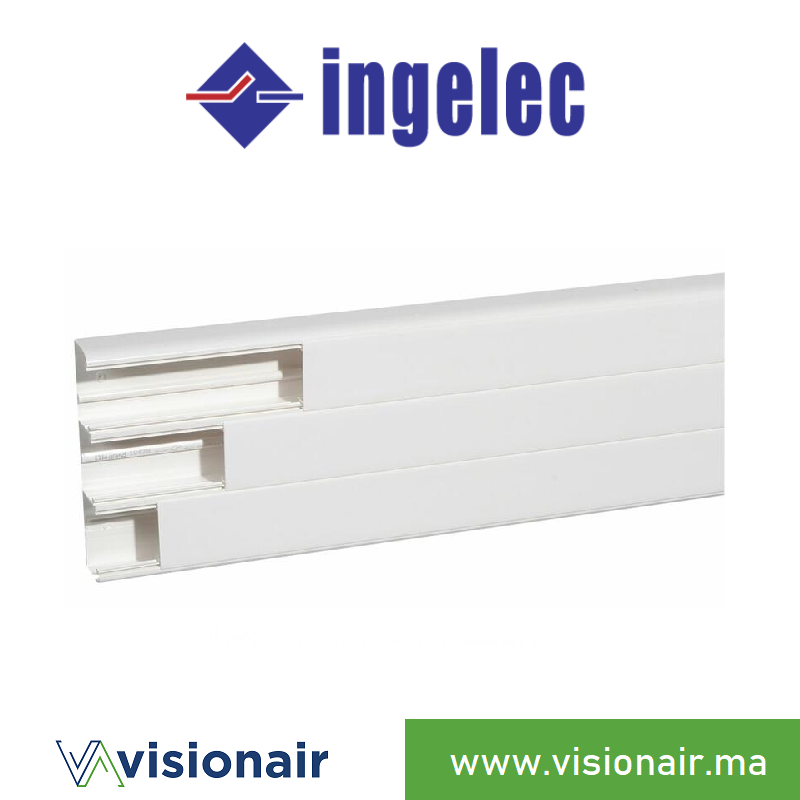 [PN17055] Plinthe goulotte INGELEC 3 compartiments 170x55mm PN17055