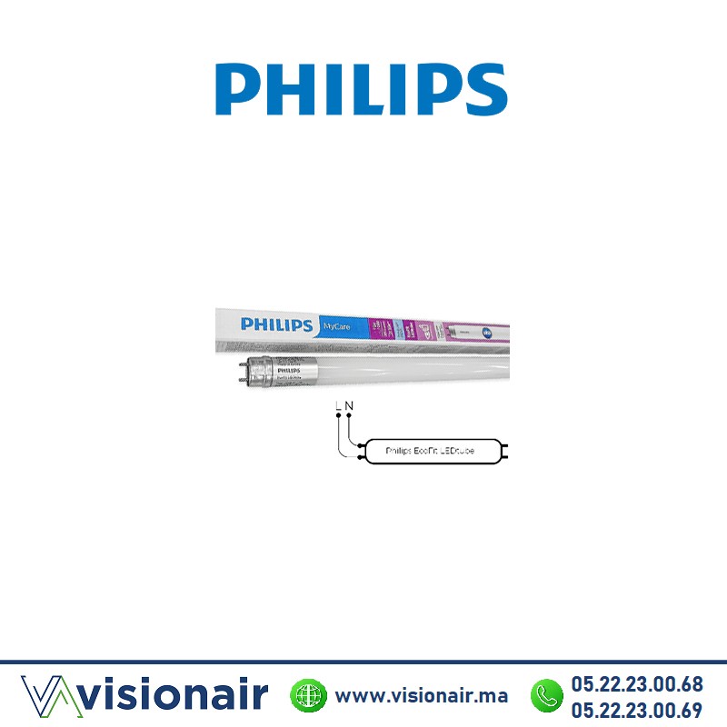 [PHILECOFIT8W65K] Tube LED Philips Ecofit 8w 60cm 6500°K