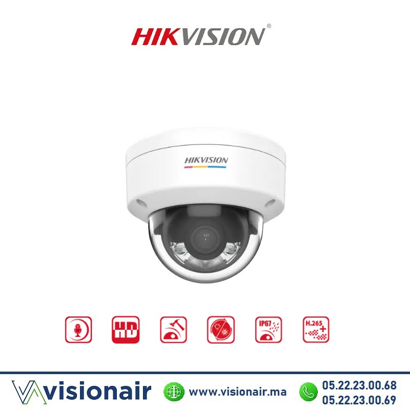 [HIKVDS-2CD1123G2-LIU] Caméra IP HIKVISION Dôme 2MP Smart Hybrid light DS-2CD1123G2-LIU