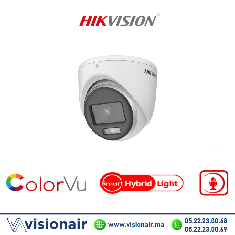 [HIKVDS-2CE76D0T-LMFS] Caméra HIKVISION Dôme 2MP Audio Smart Hybrid DS-2CE76D0T-LMFS