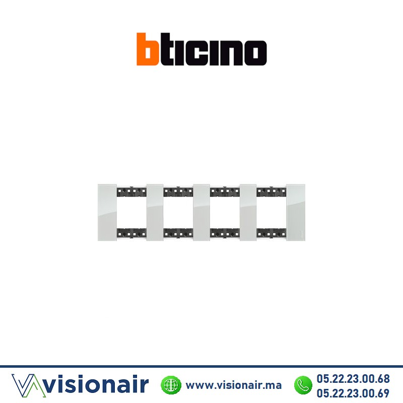 [BTKA4802M4DA] Plaque BTICINO Living Now 4x2 modules Ciel BTKA4802M4DA